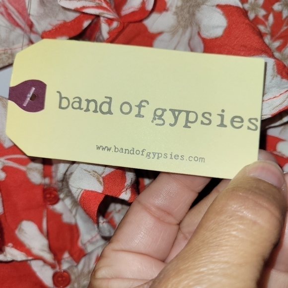 Band of Gypsies Lana Red and White Floral Button Ruffle Maxi Dress Size S - Picture 8 of 14